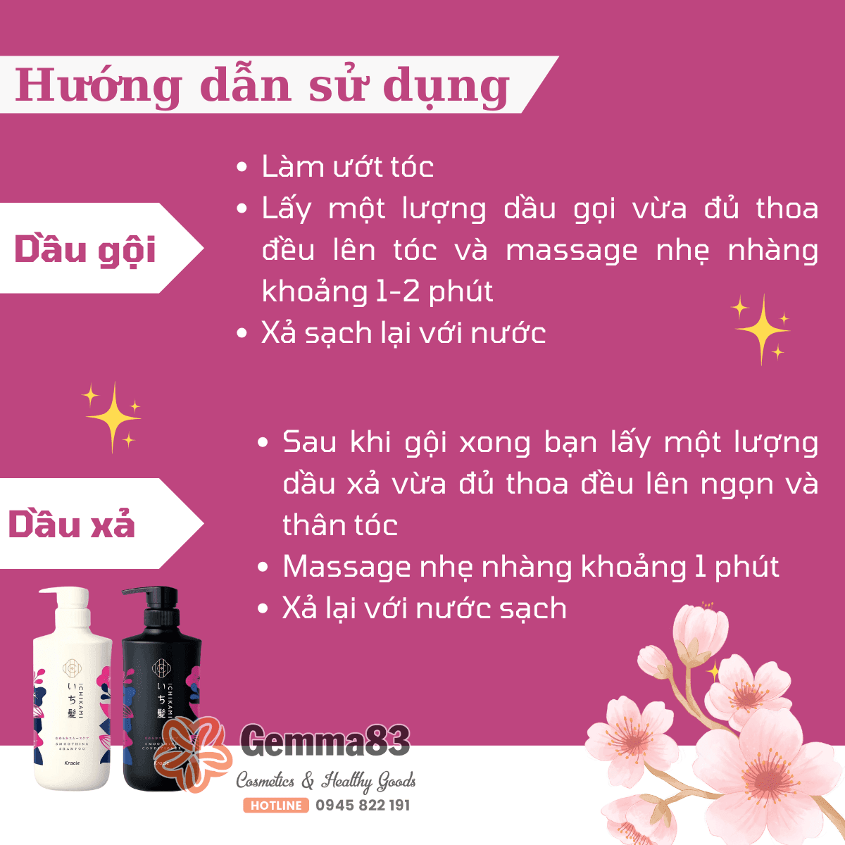 Bộ dầu gội xả Ichikami chiết xuất thảo dược (trắng đen) (4) Bộ dầu gội xả Ichikami chiết xuất thảo dược (trắng đen) (4)