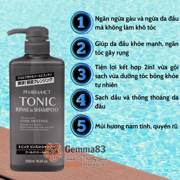 Dầu gội Pharmaact Tonic dành cho nam 550ml (2)