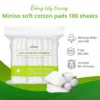 Bông tẩy trang Miniso Nhật Bản 180 miếng (3)