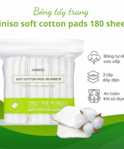 Bông tẩy trang Miniso Nhật Bản 180 miếng (3)