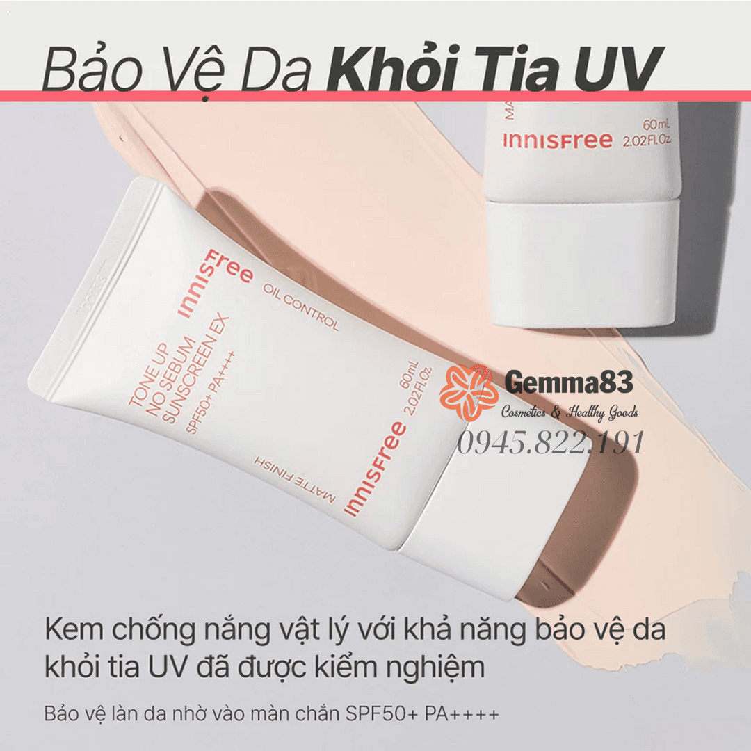 Kem chống nắng nâng tone Innisfree Tone Up No Sebum SPF50 PA++++ (5)