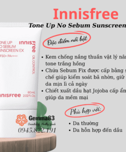 Kem chống nắng nâng tone Innisfree Tone Up No Sebum SPF50 PA++++ (6)