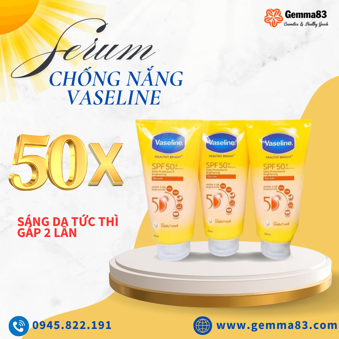 Sữa dưỡng thể Vaseline chống nắng sáng da 300ml SPF 50+ PA++++ (3)