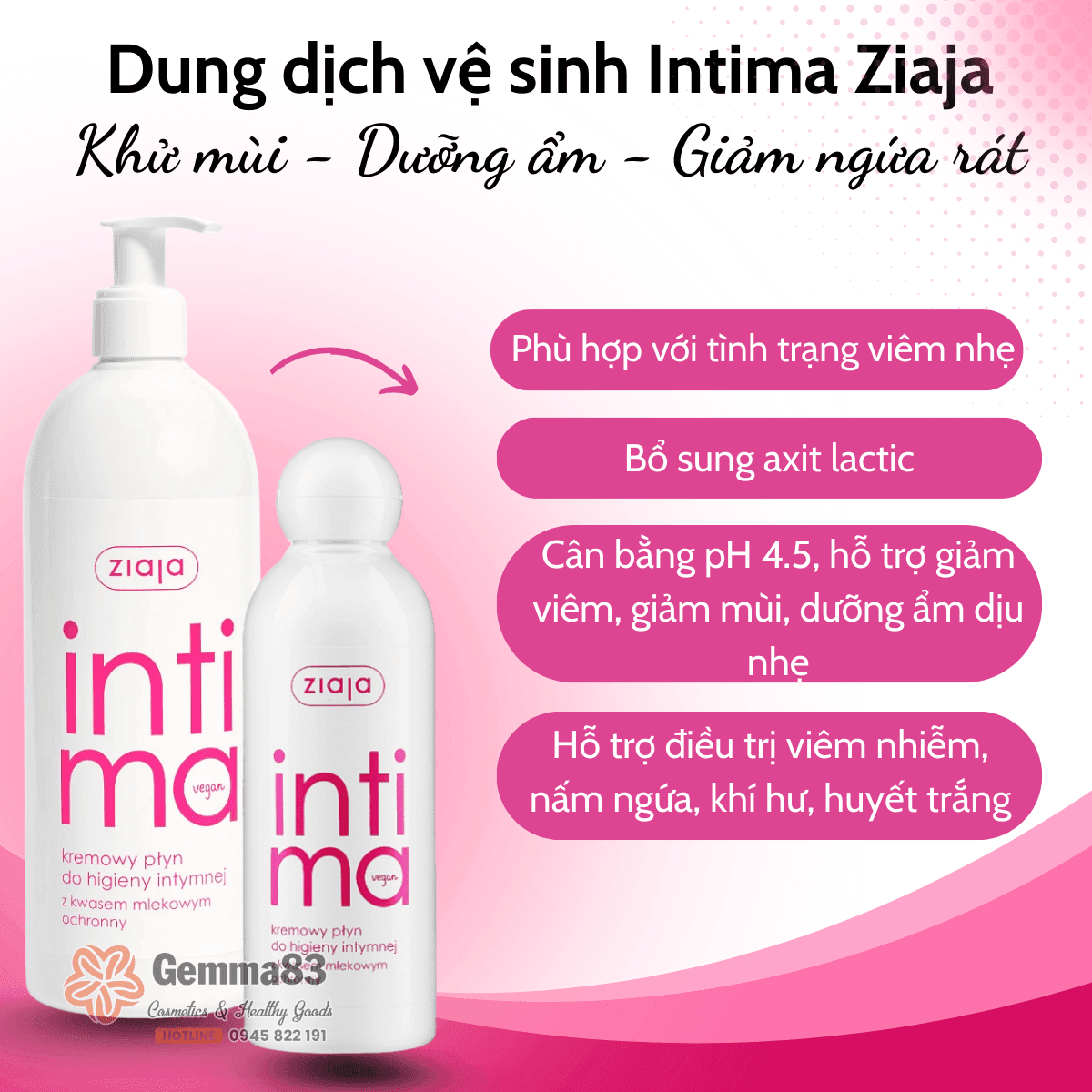 Dung dịch vệ sinh phụ nữ Intima Ziaja Ba Lan (1)