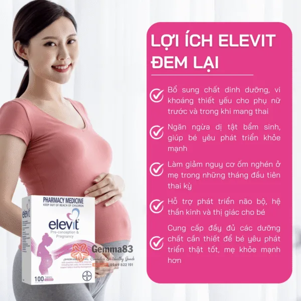 Elevit chính hãng Úc – Vitamin bà bầu (100 viên) (5)