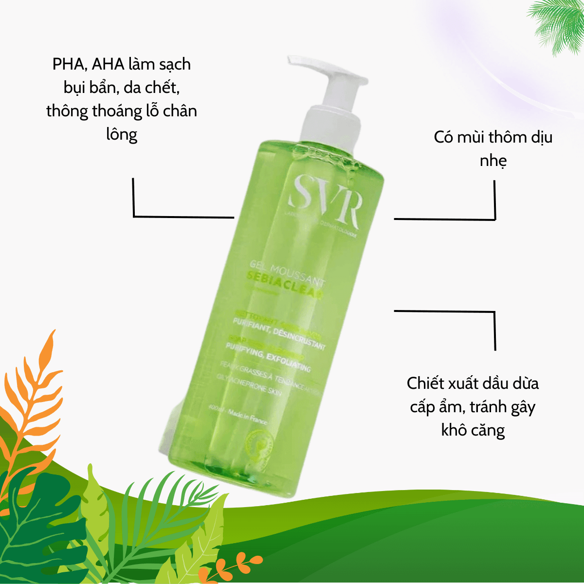 Gel rửa mặt SVR cho da dầu mụn nhạy cảm (4)