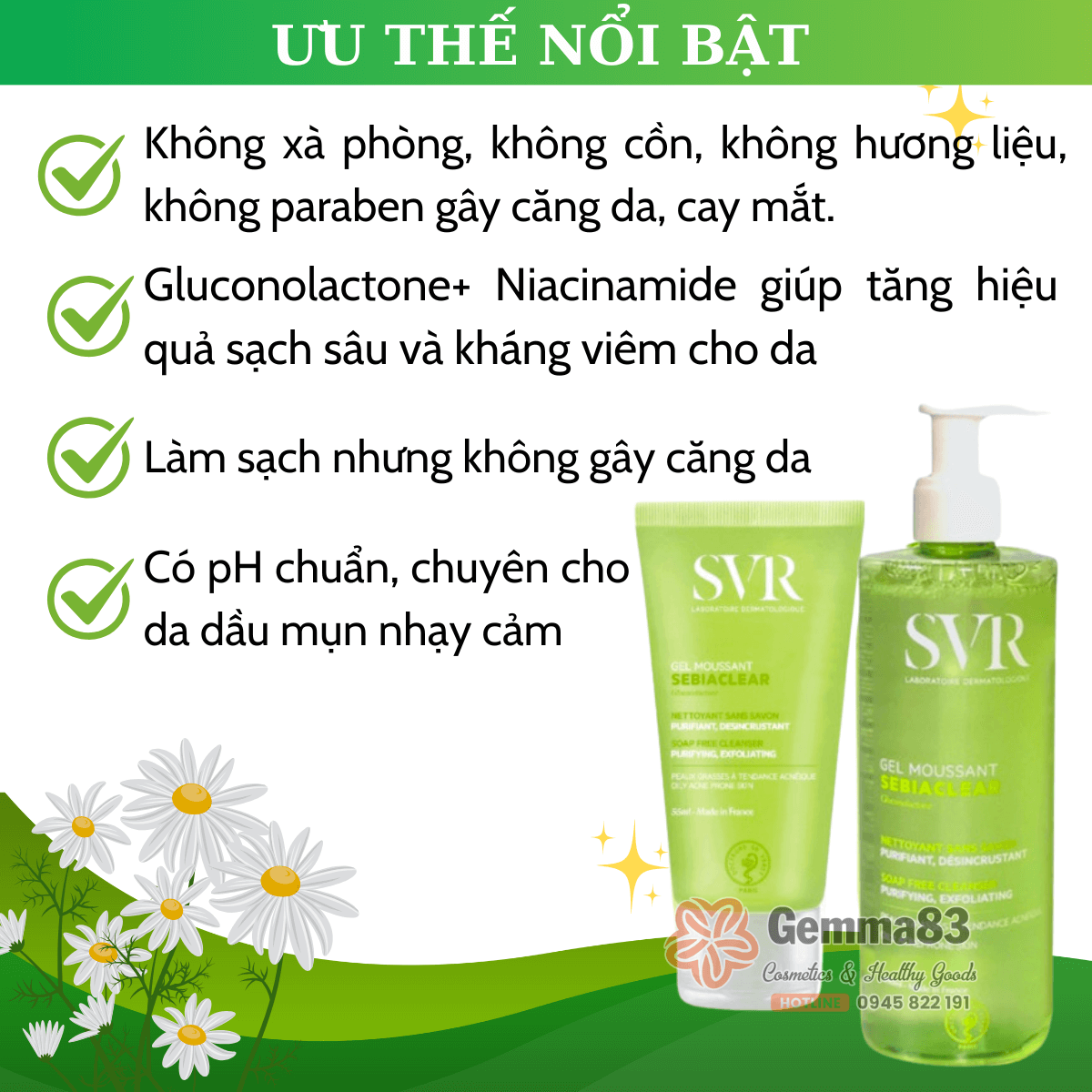 Gel rửa mặt SVR cho da dầu mụn nhạy cảm (5)