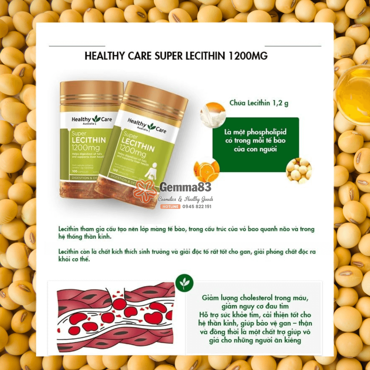 Mầm đậu nành Healthy Care Super Lecithin 1200mg Úc 100 viên (4) Mầm đậu nành Healthy Care Super Lecithin 1200mg Úc 100 viên (4)