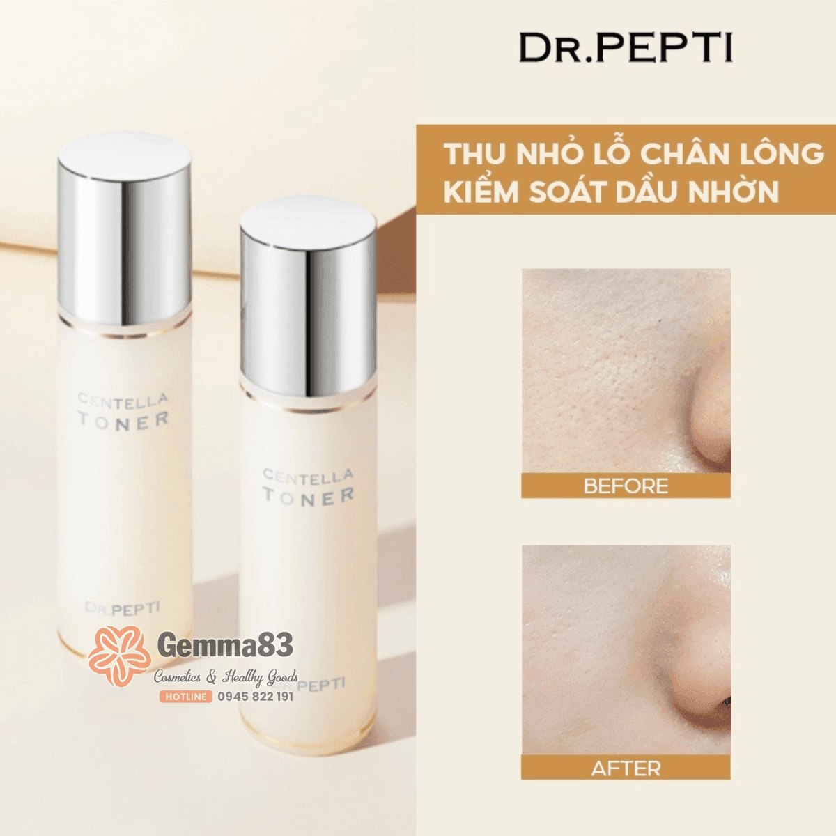 Nước hoa hồng Dr.Pepti Centella Toner 180ml dưỡng da căng bóng (7)