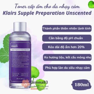 Nước hoa hồng Klairs không mùi Supple Preparation Unscented Toner 180ml (3)