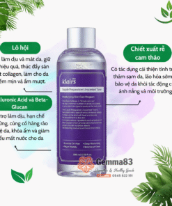 Nước hoa hồng Klairs không mùi Supple Preparation Unscented Toner 180ml (4)