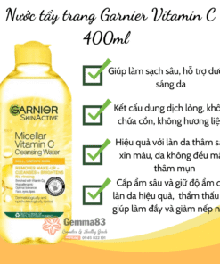 Nước tẩy trang Garnier Micellar Cleansing Water 400ml vàng, hồng, xanh (2)