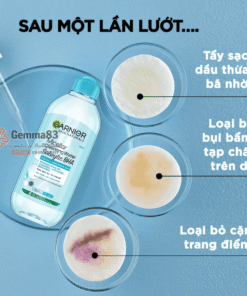 Nước tẩy trang Garnier Micellar Cleansing Water 400ml vàng, hồng, xanh (3)