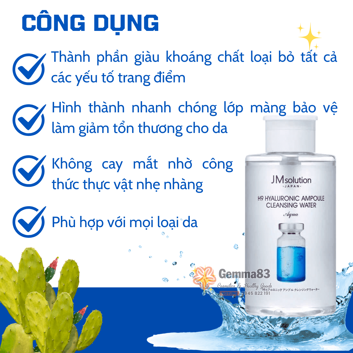 Nước tẩy trang JM Solution H9 Hyaluronic Ampoule Cleansing Water (2)