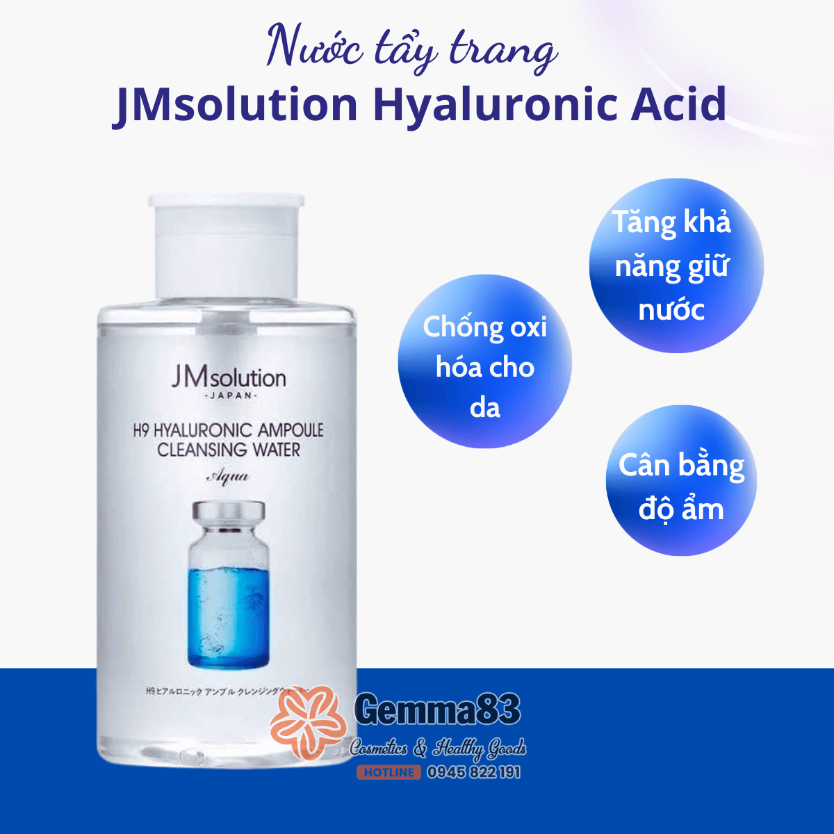 Nước tẩy trang JM Solution H9 Hyaluronic Ampoule Cleansing Water (6)