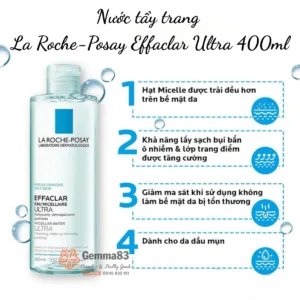 Nước tẩy trang La Roche Posay Effaclar cho da dầu, da nhạy cảm 400ml (3)