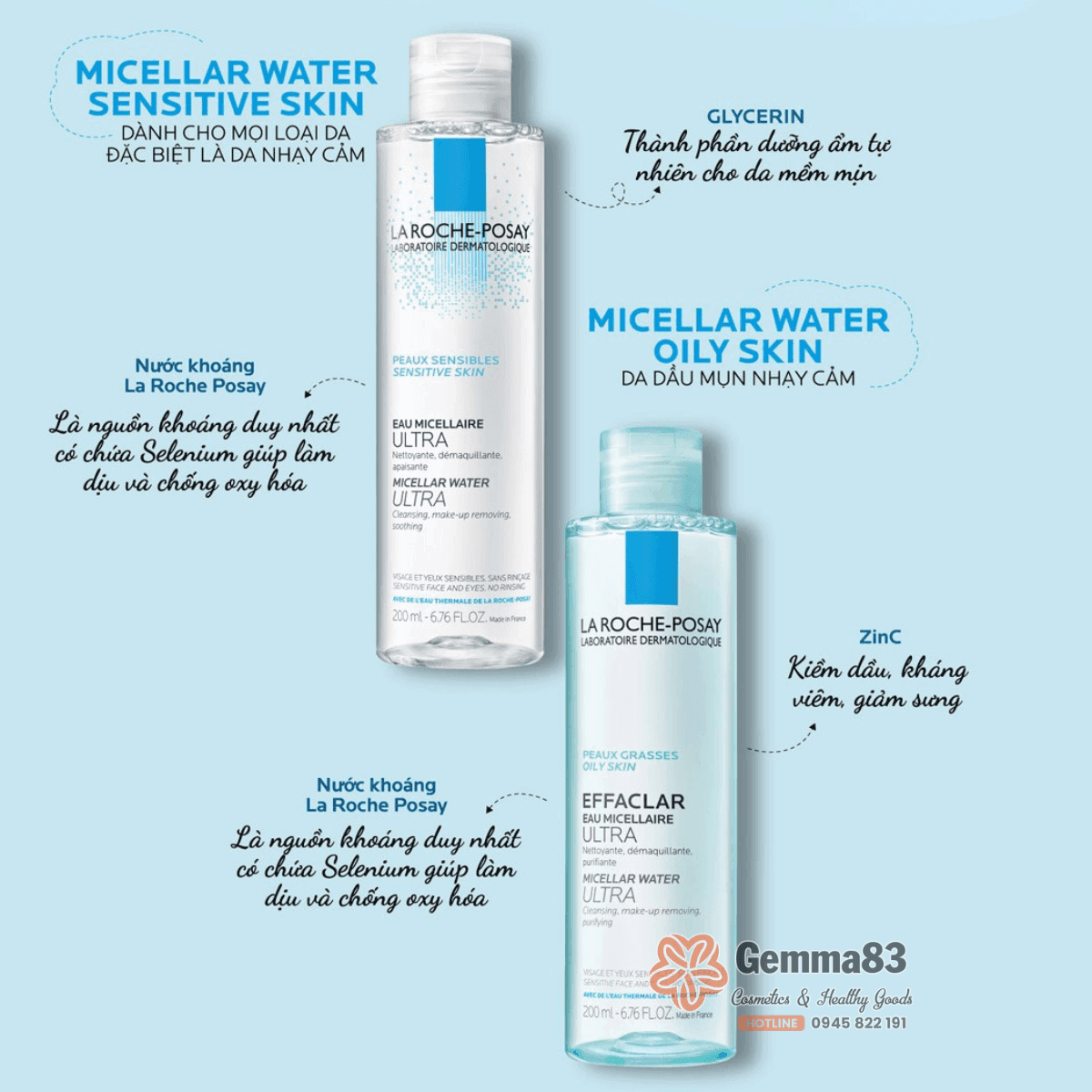 Nước tẩy trang La Roche Posay Effaclar cho da dầu, da nhạy cảm 400ml (4)