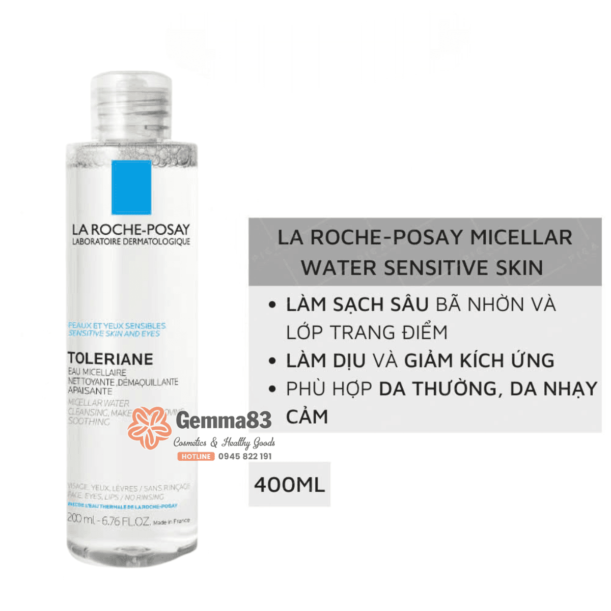 Nước tẩy trang La Roche Posay dành cho da nhạy cảm 400ml (1)