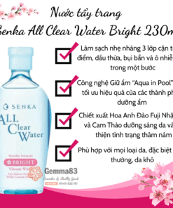 Nước tẩy trang Senka 230ml Nhật Bản cấp ẩm, dưỡng sáng, ngừa mụn kiểm soát dầu nhờn (3)