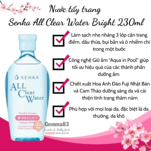 Nước tẩy trang Senka 230ml Nhật Bản cấp ẩm, dưỡng sáng, ngừa mụn kiểm soát dầu nhờn (3)