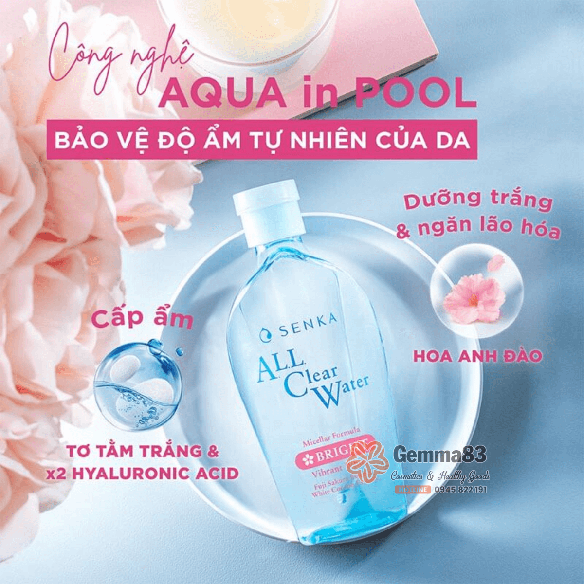 Nước tẩy trang Senka 230ml Nhật Bản cấp ẩm, dưỡng sáng, ngừa mụn kiểm soát dầu nhờn (5)