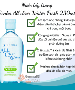 Nước tẩy trang Senka 230ml Nhật Bản cấp ẩm, dưỡng sáng, ngừa mụn kiểm soát dầu nhờn (6)