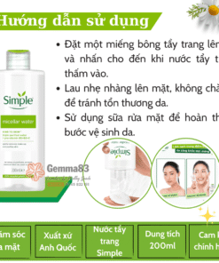Nước tẩy trang Simple lành tính làm sạch trang điểm 200ml (1)