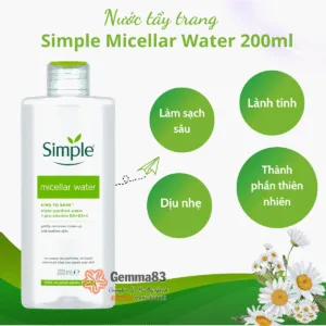 Nước tẩy trang Simple lành tính làm sạch trang điểm 200ml (3)