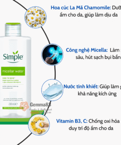 Nước tẩy trang Simple lành tính làm sạch trang điểm 200ml (4)