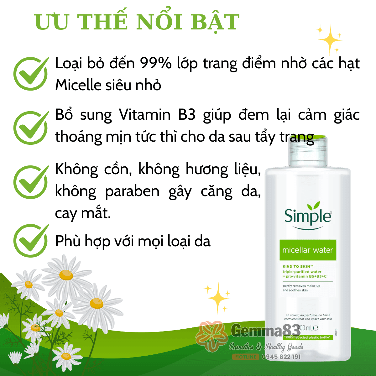 Nước tẩy trang Simple lành tính làm sạch trang điểm 200ml (5)