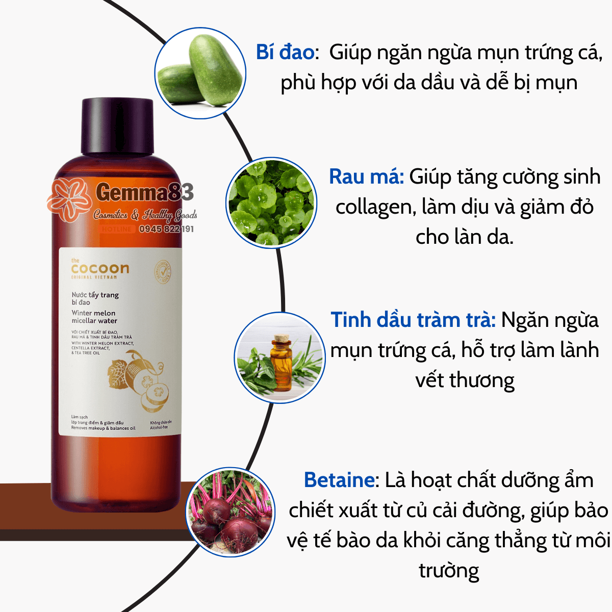 Nước tẩy trang bí đao Cocoon làm sạch giảm dầu 500ml (4)