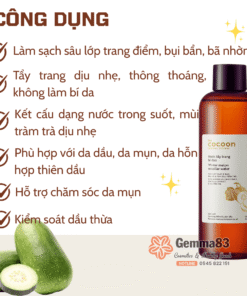 Nước tẩy trang bí đao Cocoon làm sạch giảm dầu 500ml (5)