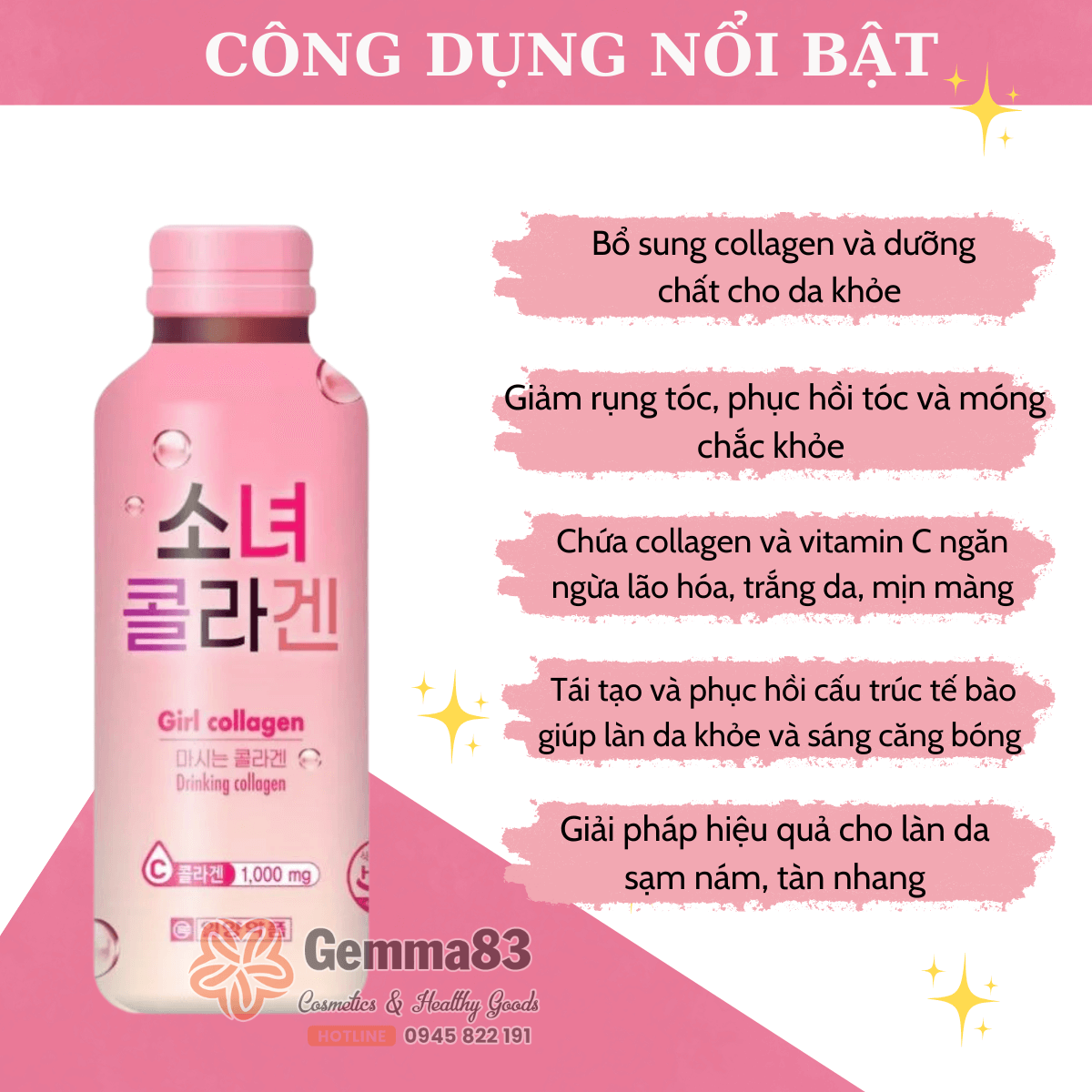 Nước uống Girl Collagen 1000mg Hàn Quốc dạng chai, dạng túi (1) Nước uống Girl Collagen 1000mg Hàn Quốc dạng chai, dạng túi (1)