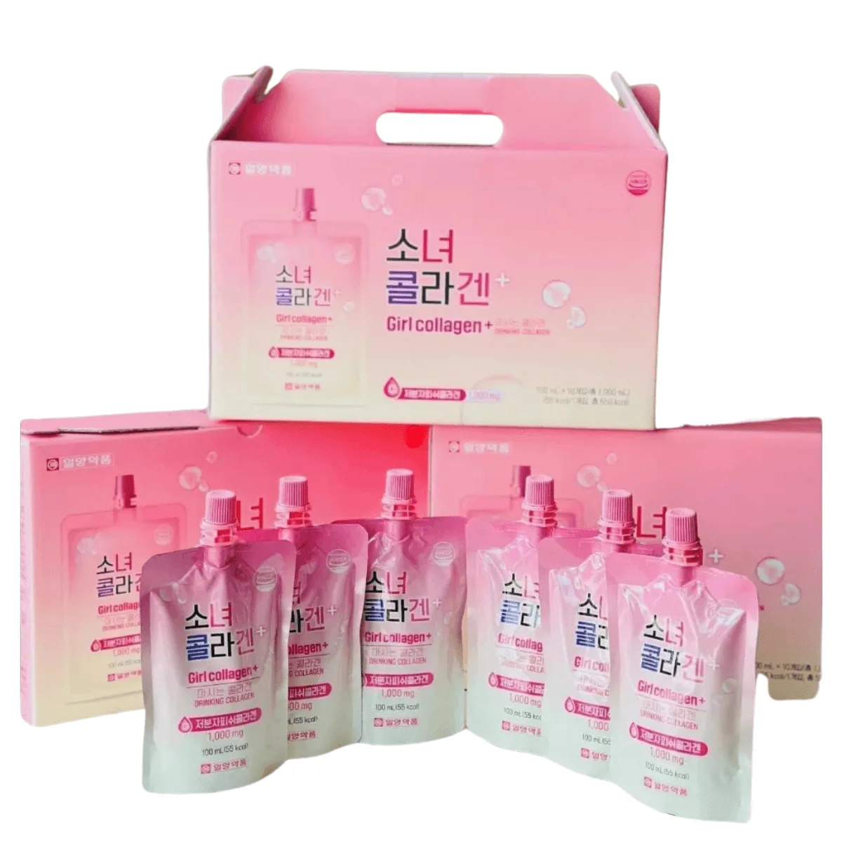 Nước uống Girl Collagen 1000mg Hàn Quốc dạng chai, dạng túi (3)