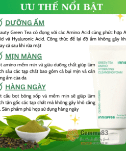 Sữa rửa mặt Innisfree Green Tea Cleansing Foam dưỡng ẩm chiết xuất trà xanh 150g (1)