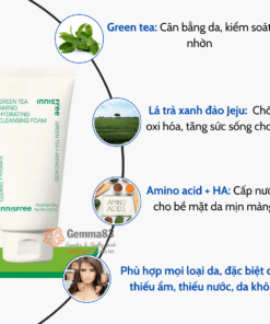 Sữa rửa mặt Innisfree Green Tea Cleansing Foam dưỡng ẩm chiết xuất trà xanh 150g (6)
