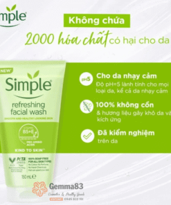 Sữa rửa mặt Simple Kind To Skin Refreshing Facial Wash Gel 150ml (1)