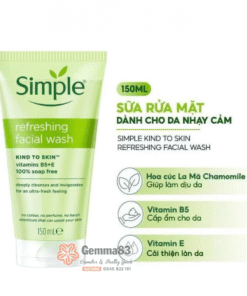 Sữa rửa mặt Simple Kind To Skin Refreshing Facial Wash Gel 150ml (4)