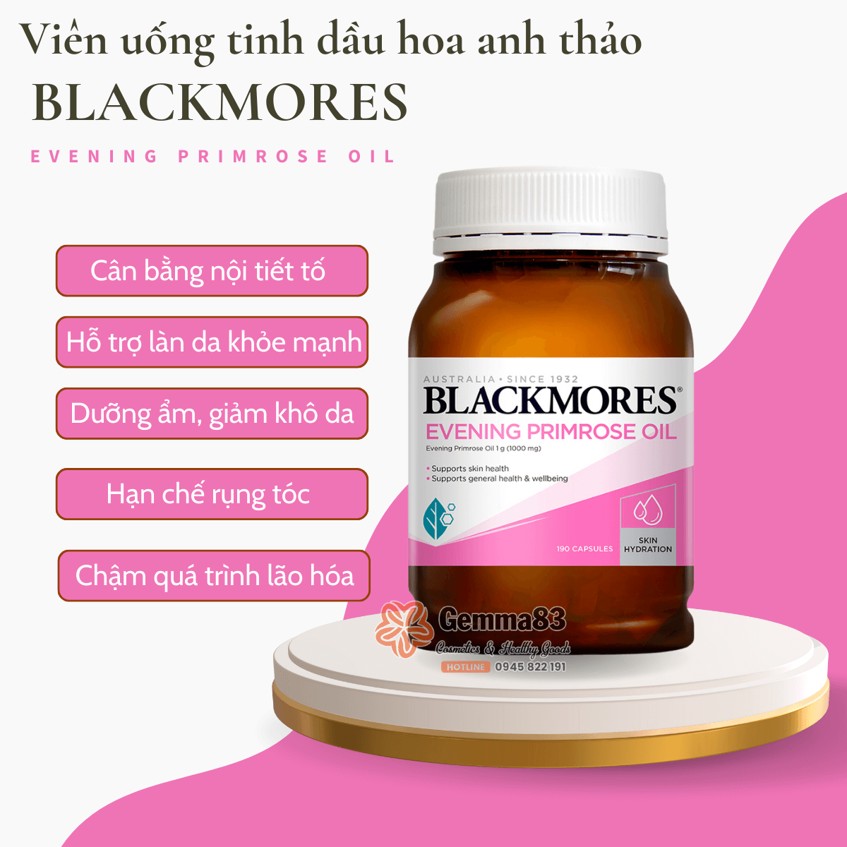 Tinh dầu hoa anh thảo Blackmores Evening Primrose (190 viên) (3) Tinh dầu hoa anh thảo Blackmores Evening Primrose (190 viên) (3)