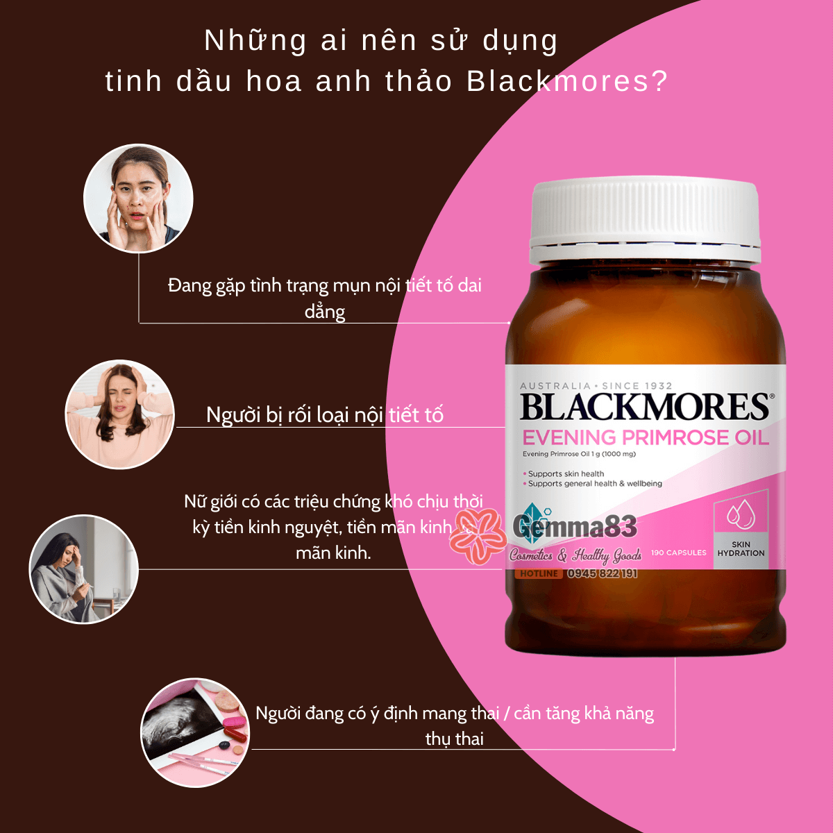 Tinh dầu hoa anh thảo Blackmores Evening Primrose (190 viên) (4) Tinh dầu hoa anh thảo Blackmores Evening Primrose (190 viên) (4)