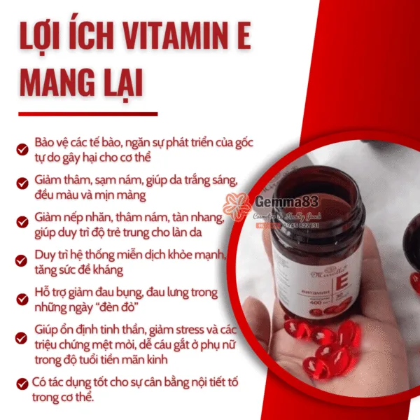 Viên uống Vitamin E đỏ Mirrolla 400mg Nga 30 viên (1)