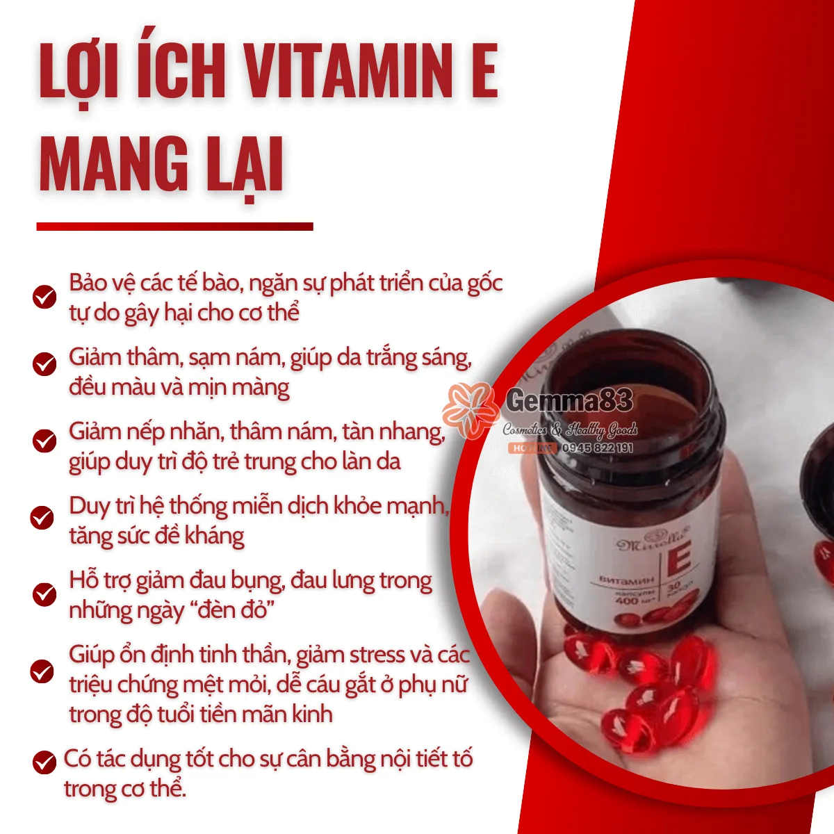 Viên uống Vitamin E đỏ Mirrolla 400mg Nga 30 viên (1) Viên uống Vitamin E đỏ Mirrolla 400mg Nga 30 viên (1)