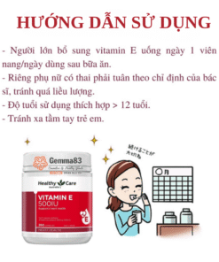 Viên uống vitamin E Healthy Care 500IU Úc lọ 200 viên (1)