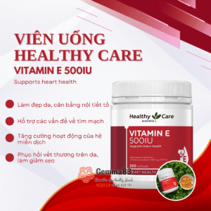 Viên uống vitamin E Healthy Care 500IU Úc lọ 200 viên (3)