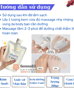Kem dưỡng thể White ConC White CC Cream Nhật Bản 200g nâng tone trắng da (1)
