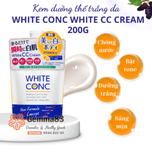 Kem dưỡng thể White ConC White CC Cream Nhật Bản 200g nâng tone trắng da (3)