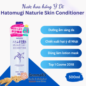 Nước hoa hồng Hatomugi Naturie Skin Conditioner Lotion Nhật Bản 500ml (3)