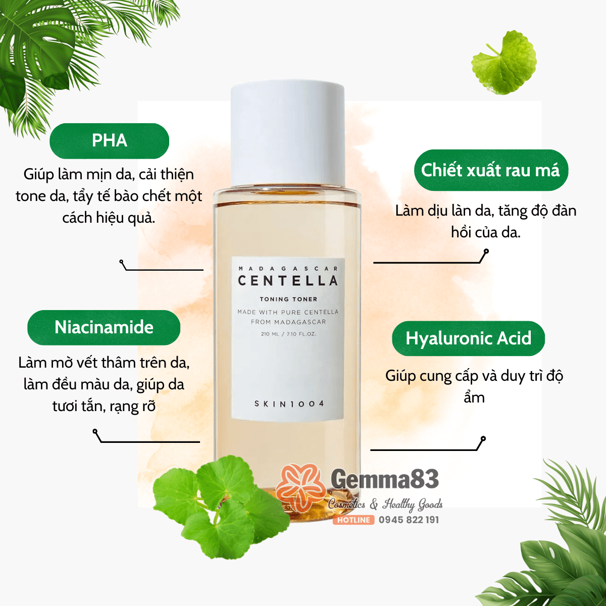 Nước hoa hồng Skin1004 Madagascar Centella Toning Toner 210ml phục hồi và tái tạo da (4)