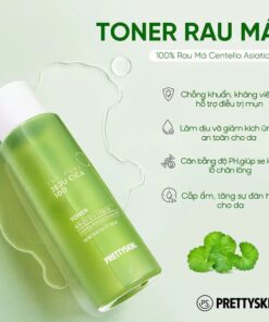 Nước hoa hồng rau má Prettyskin The Pure Jeju Cica 100 Hàn Quốc 250ml (1)