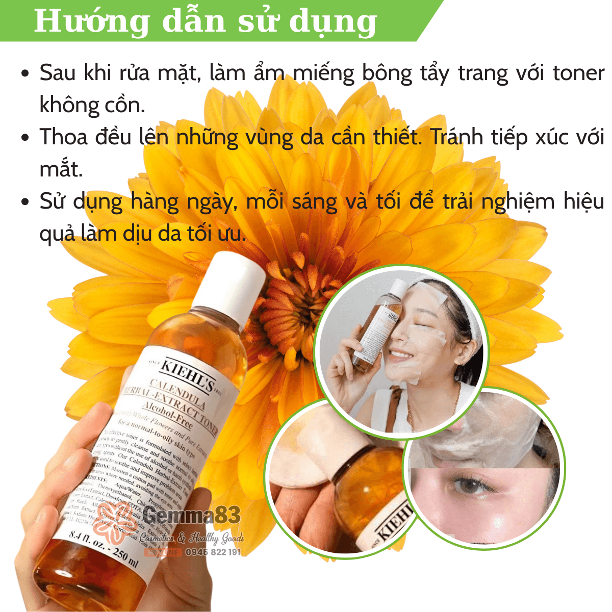 Toner nước cân bằng Kiehl's hoa cúc làm dịu da 250ml (1)